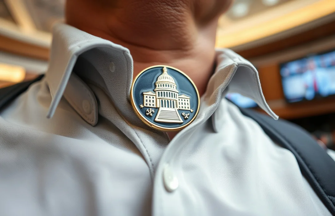 How the pin is worn in daily life - which collar do house members wear their congreshional pin?