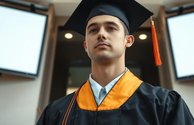 how to pin collar on graduation gown?