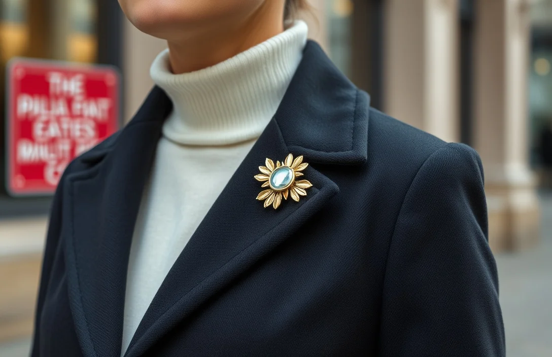 Placement and alignment principles - how to wear a ladies coat pin on collar?