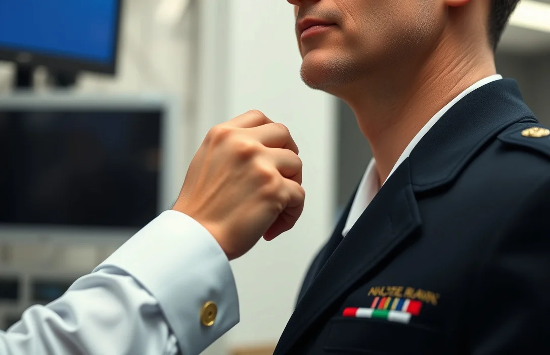 Step-by-step pinning technique - how to pin collar devices navy?