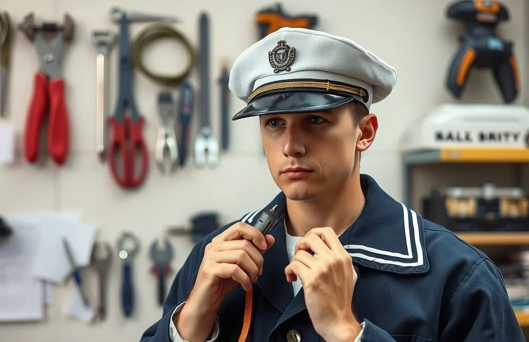 Tools and materials - how to pin collar devices navy?