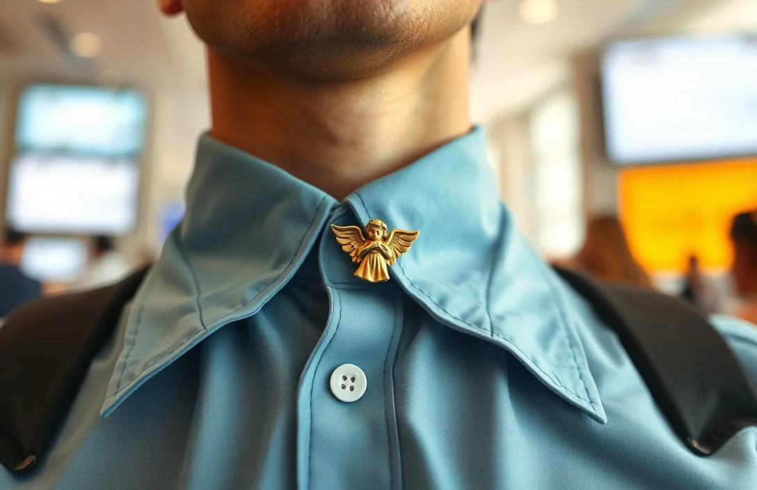 What it is and why people wear it - what does an angel pin on collar shirt?